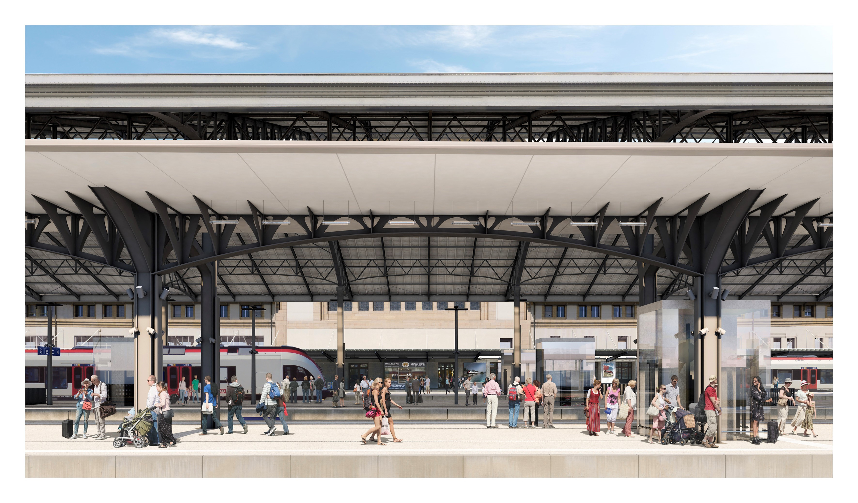 Premier coup de pioche en gare de Lausanne